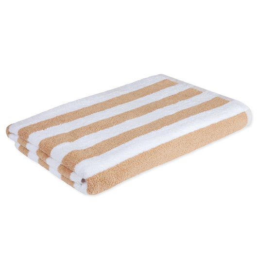 35x70 inch Cabana Stripe Beige Pool Towel